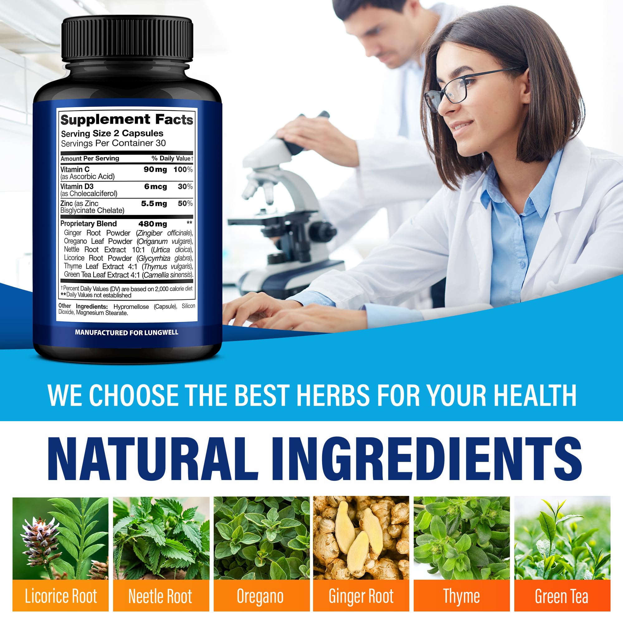 LungWELL ingredients like licorice and ginger highlighted for respiratory support
