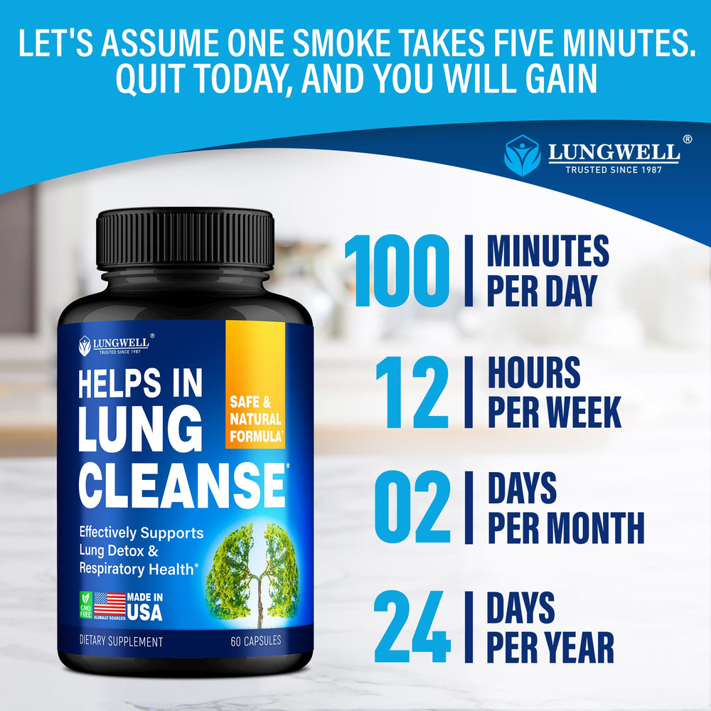LungWELL lung detox pills on display for breathing support