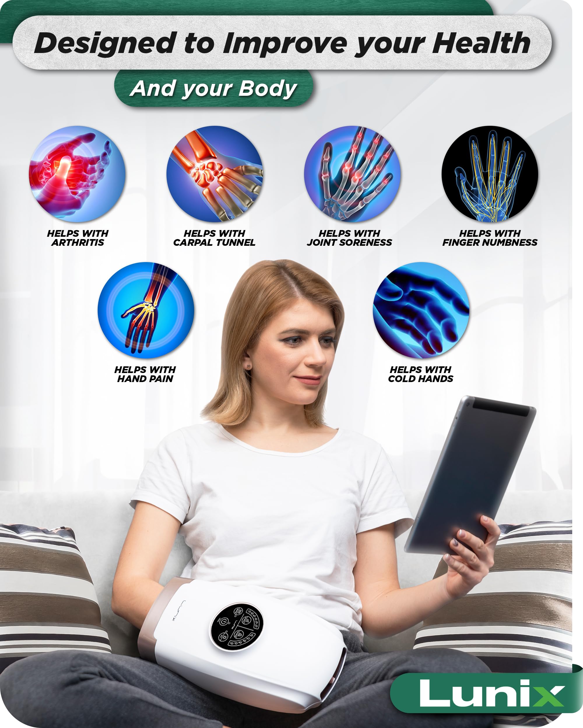 Quiet operation supports discreet, relaxing massages.