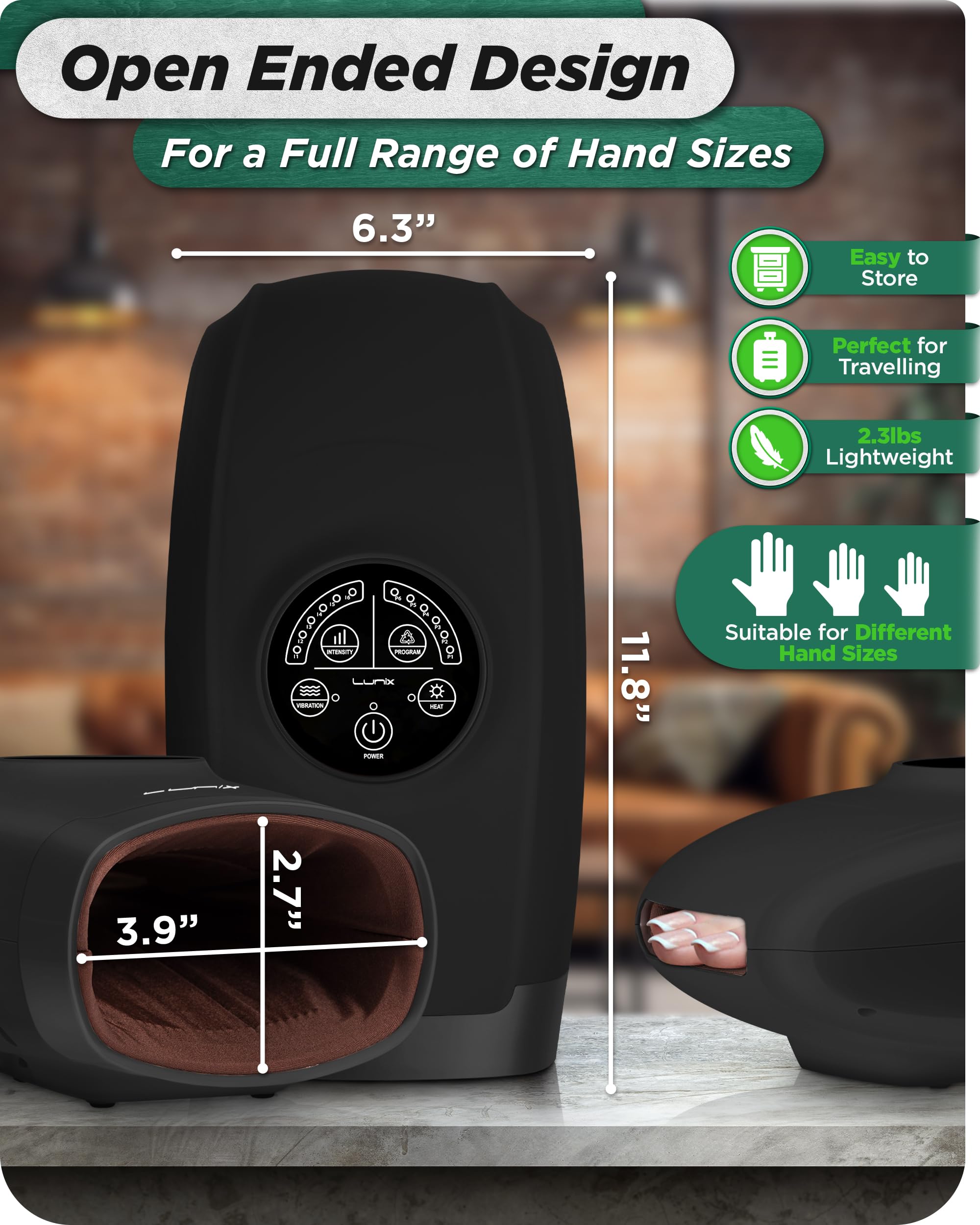 Lunix LX3 soft inner cushion cradling a hand on a flat surface