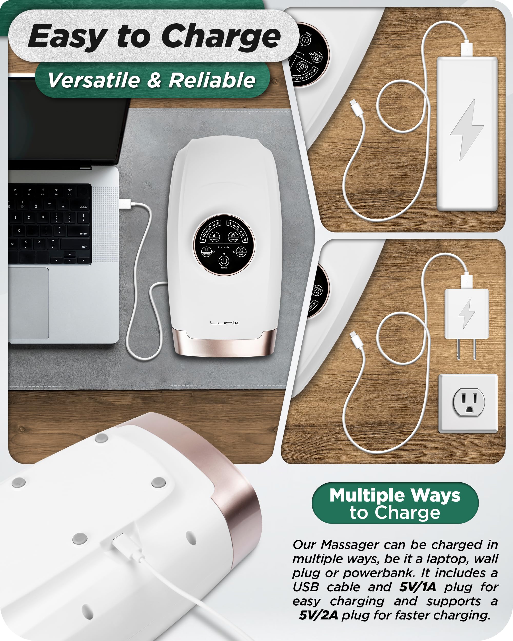 USB charging keeps the LX3 cordless and ready anywhere.