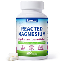Lunza Reacted Magnesium bottle-front for daily sleep support