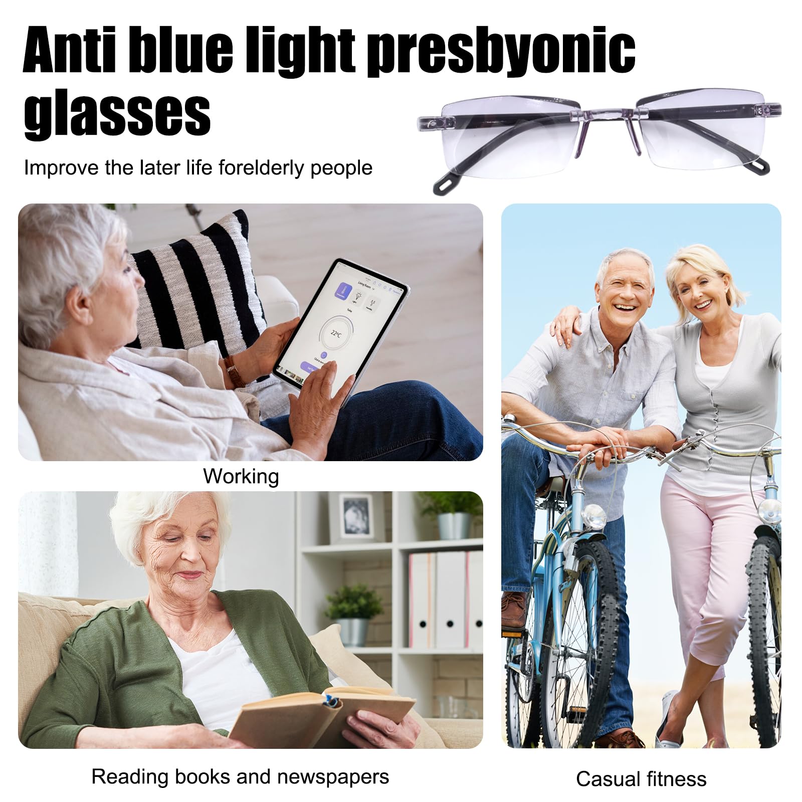LUODAKA reading glasses with anti-radiation coating for daily tasks