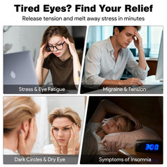 Lupow Eye Massager Bluetooth controls with white noise option.