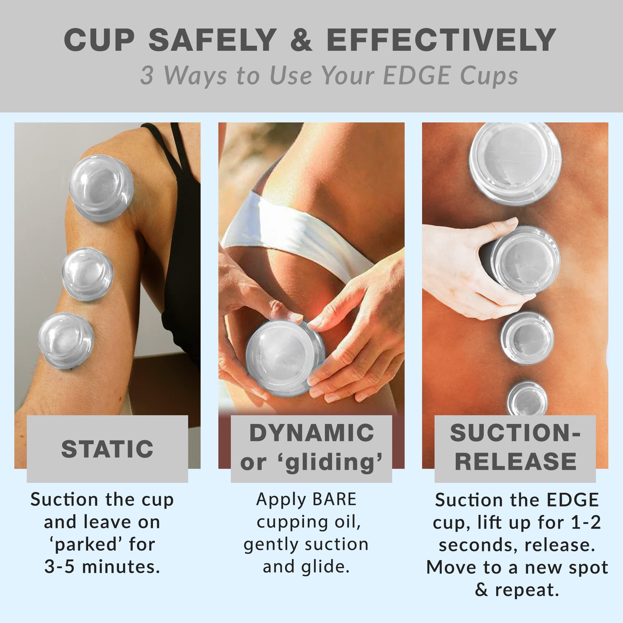 Easy cleaning after sessions with Edge silicone cups