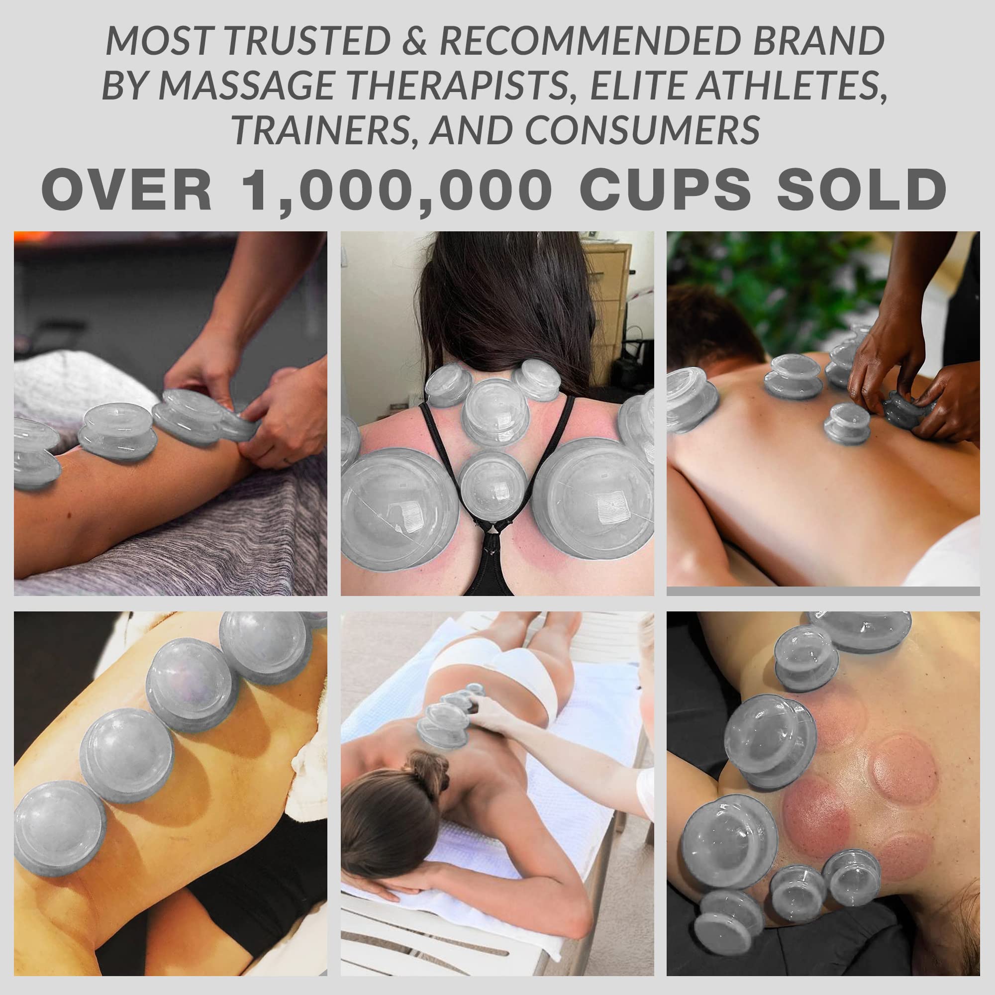 Edge cupping set on massage table during therapy session