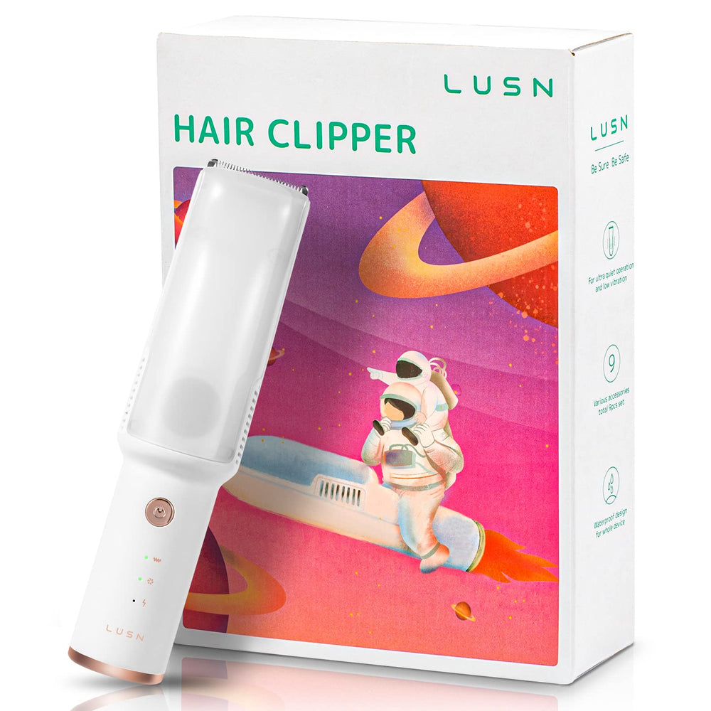 LUSN baby clipper in use with a baby for a calm grooming moment