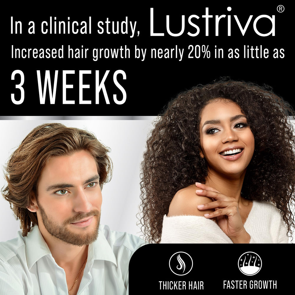 Lustriva label shows bonded arginine silicate and magnesium biotinate ingredients.