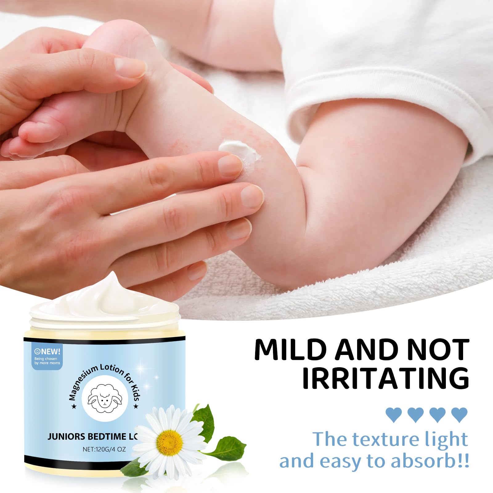 LUusmm Lotion texture close-up reveals non-greasy cream that absorbs quickly.
