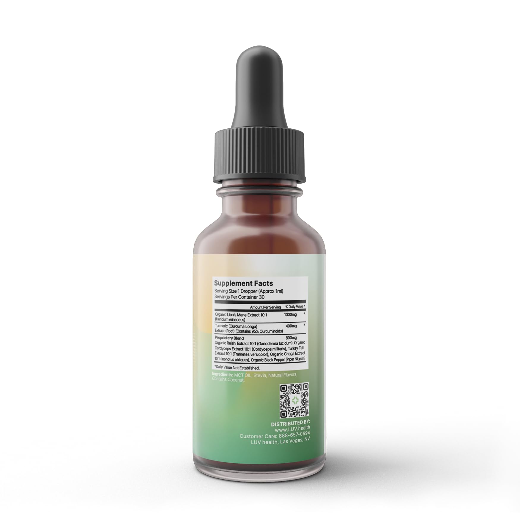 LUV health Neuro Drops dropper with precise dosage for easy daily use.