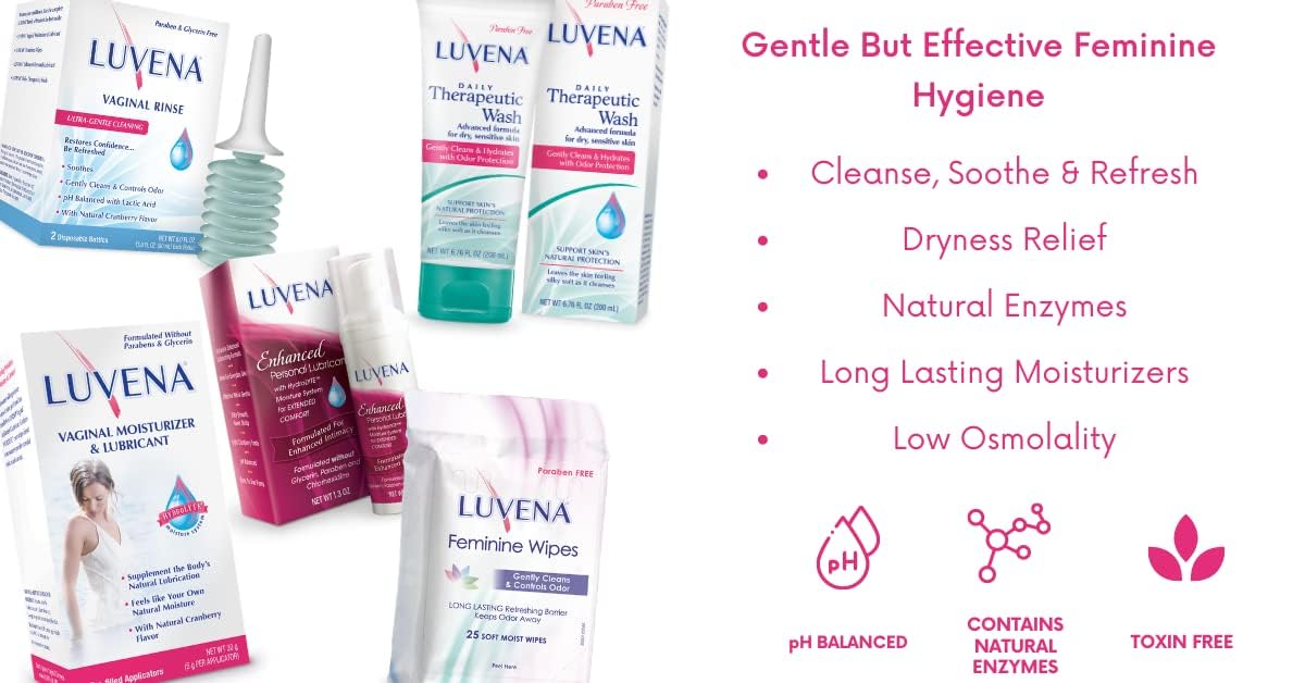 Shower scene with Luvena Daily Feminine Rinse for daily cleansing