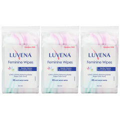 Luvena feminine wipes 25-count pack for convenient freshness on the go