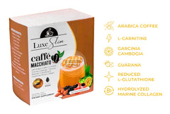 A prepared cup reveals rich aroma and smooth non-acidic coffee.