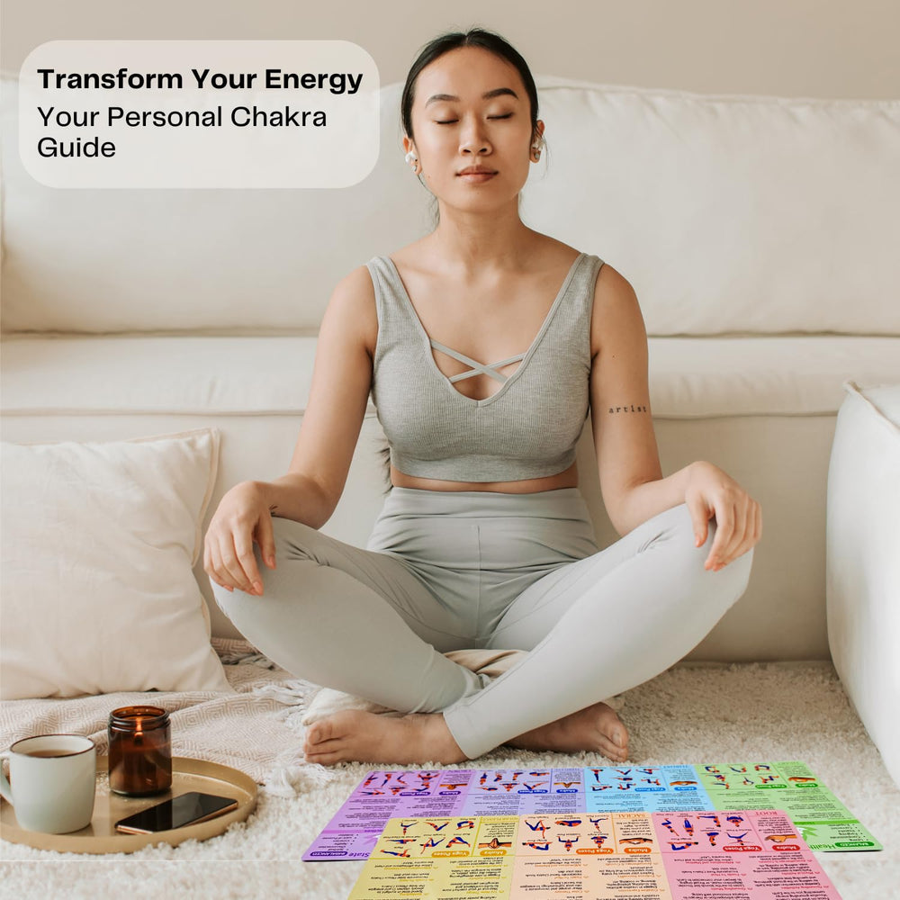 Luxekem compact 5x7 chakra cards fit in your bag for on-the-go practice