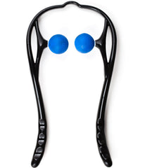 LuxFit neck massager targets trigger points on neck and shoulders for relief.
