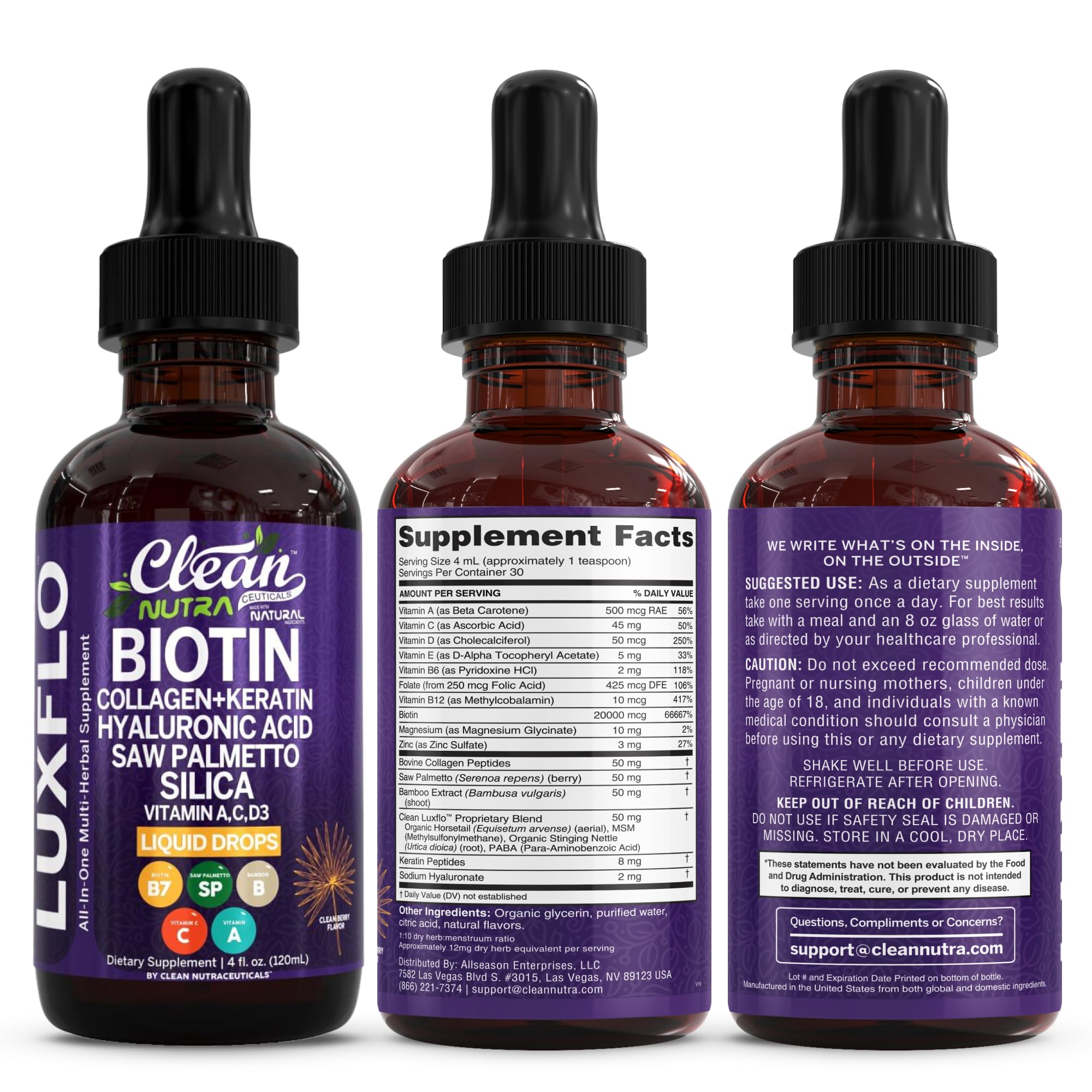 LuxFlo bottle with soft glow and shadow to convey premium wellness