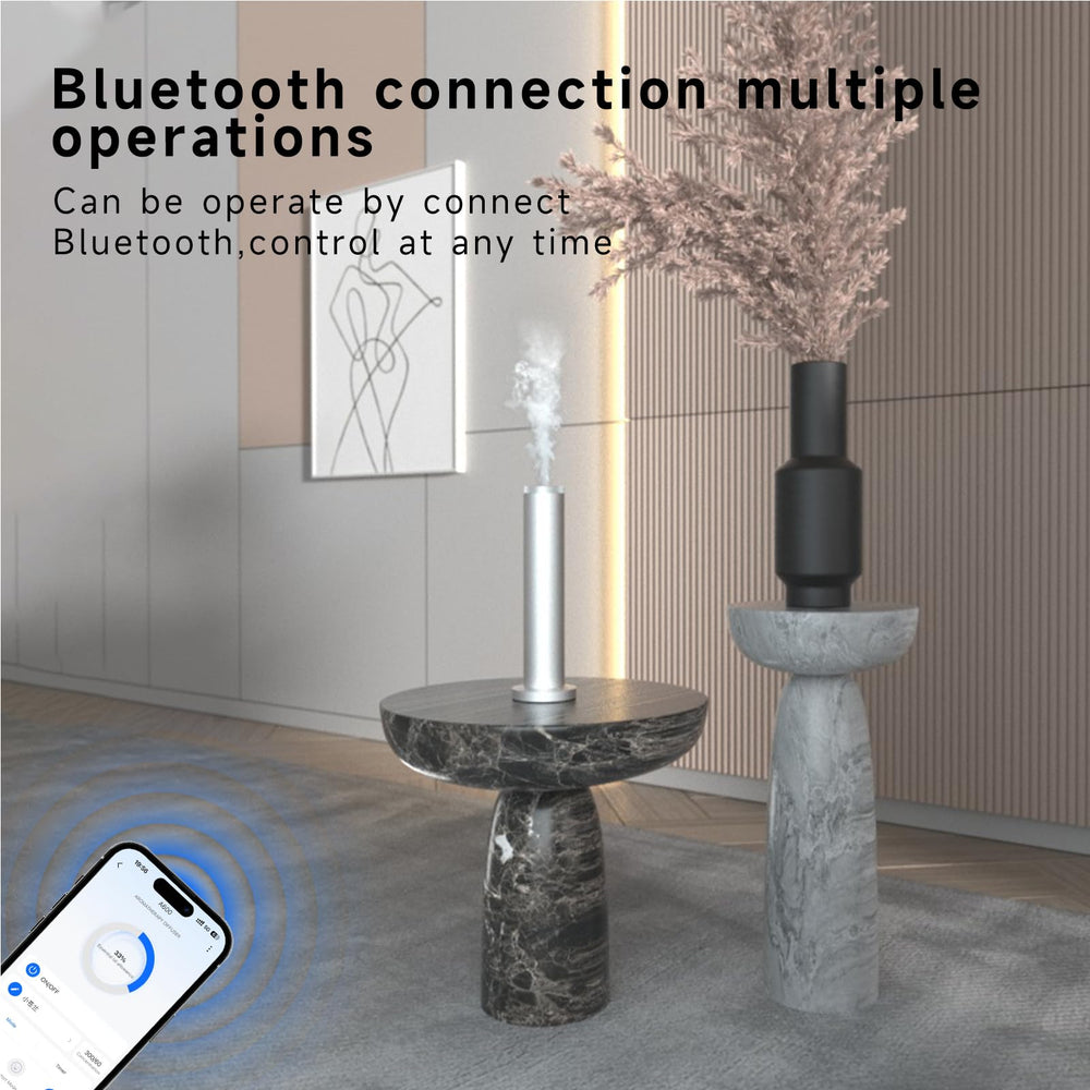 LuxHydvat Wireless Diffuser at night demonstrates ultra-quiet operation for peaceful bedrooms.