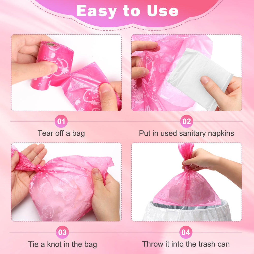 Luxiv pink bags outdoors scene emphasizing odor control and privacy.