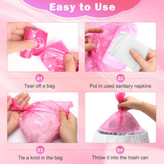 Luxiv pink bags outdoors scene emphasizing odor control and privacy.