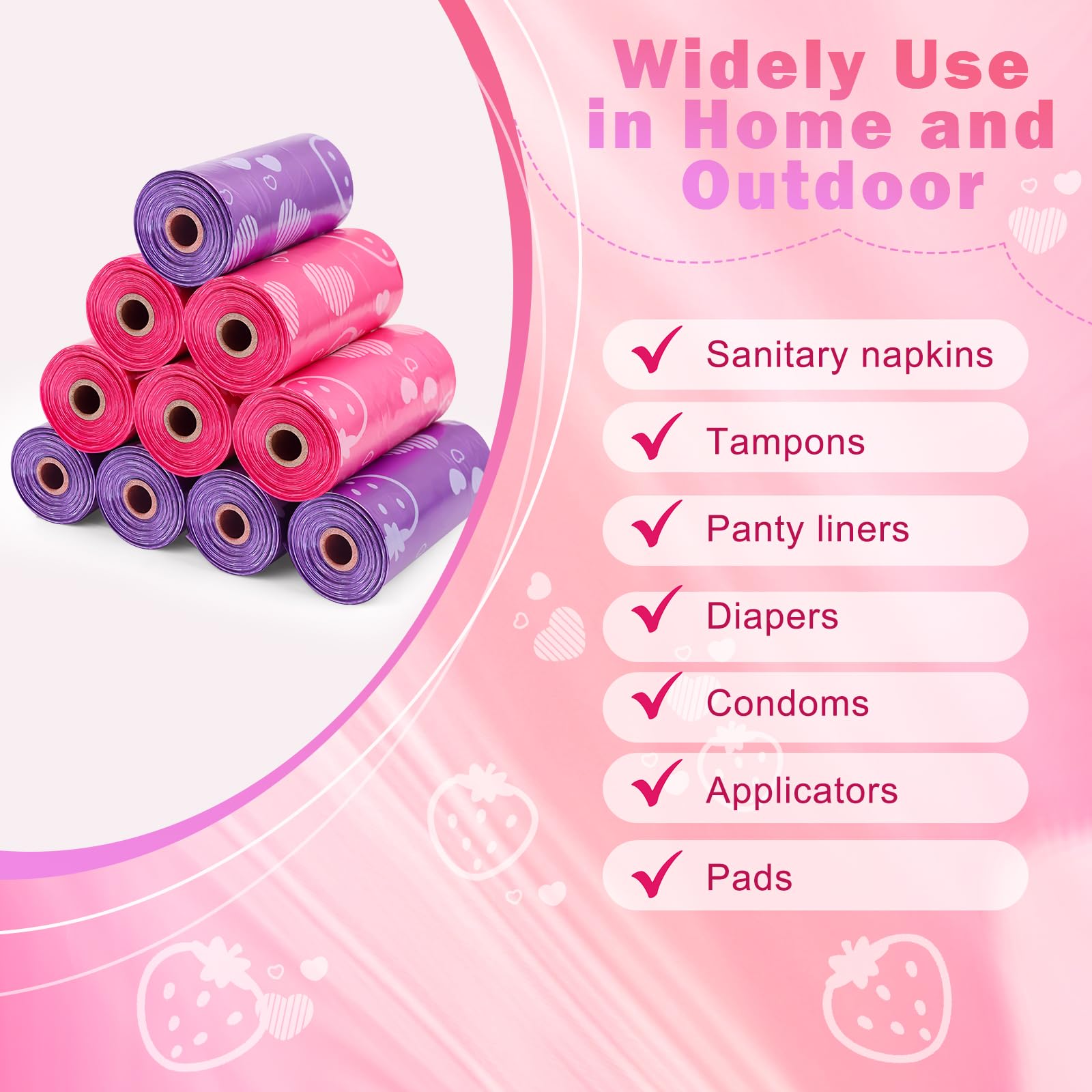 Luxiv pink disposal bags in paper box for easy storage.