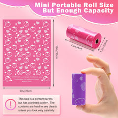 Luxiv pink disposal bags stacked to show compact travel-ready size.