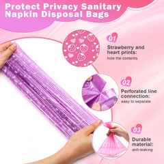 Luxiv pink disposal roll closeup displaying mini bag size.