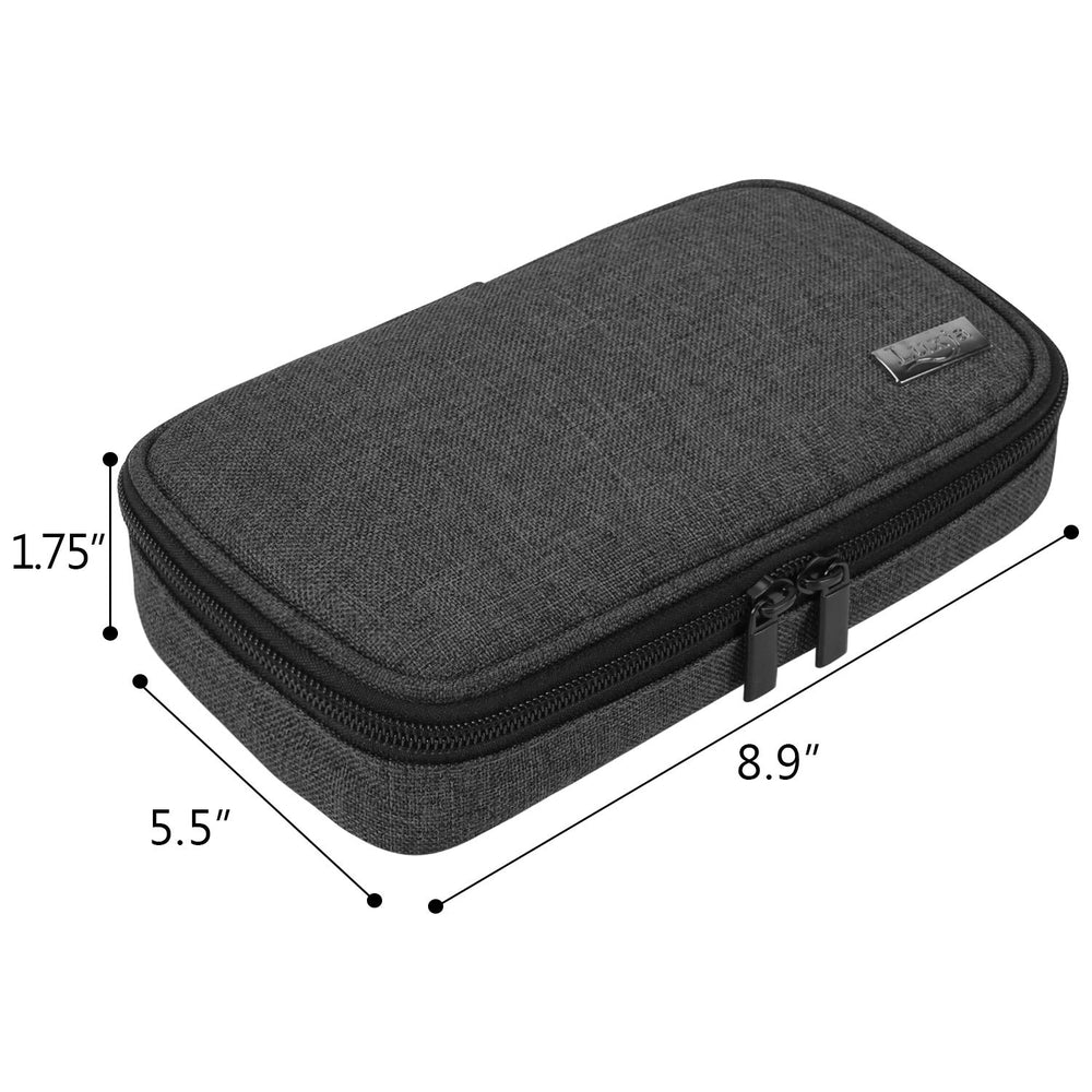 LUXJA compact travel case fits in backpacks and carry-ons.