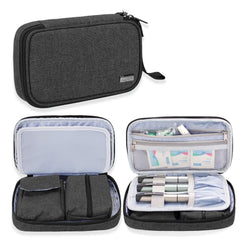 LUXJA travel case front view shows rugged nylon exterior for daily protection.