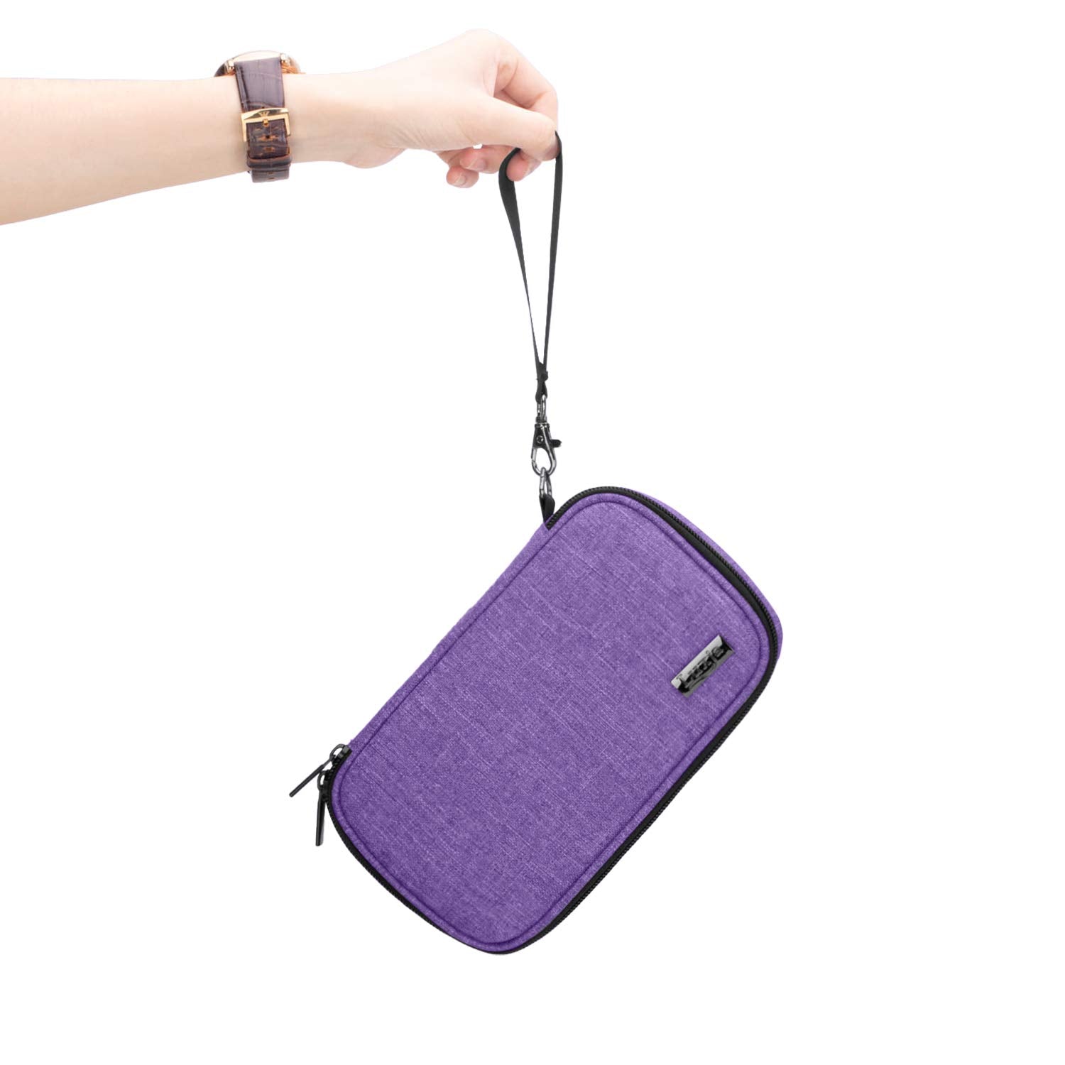 LUXJA travel case includes detachable hand strap for easy carrying