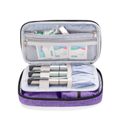 LUXJA case middle flap pockets securely hold lancing device and insulin pens during travel