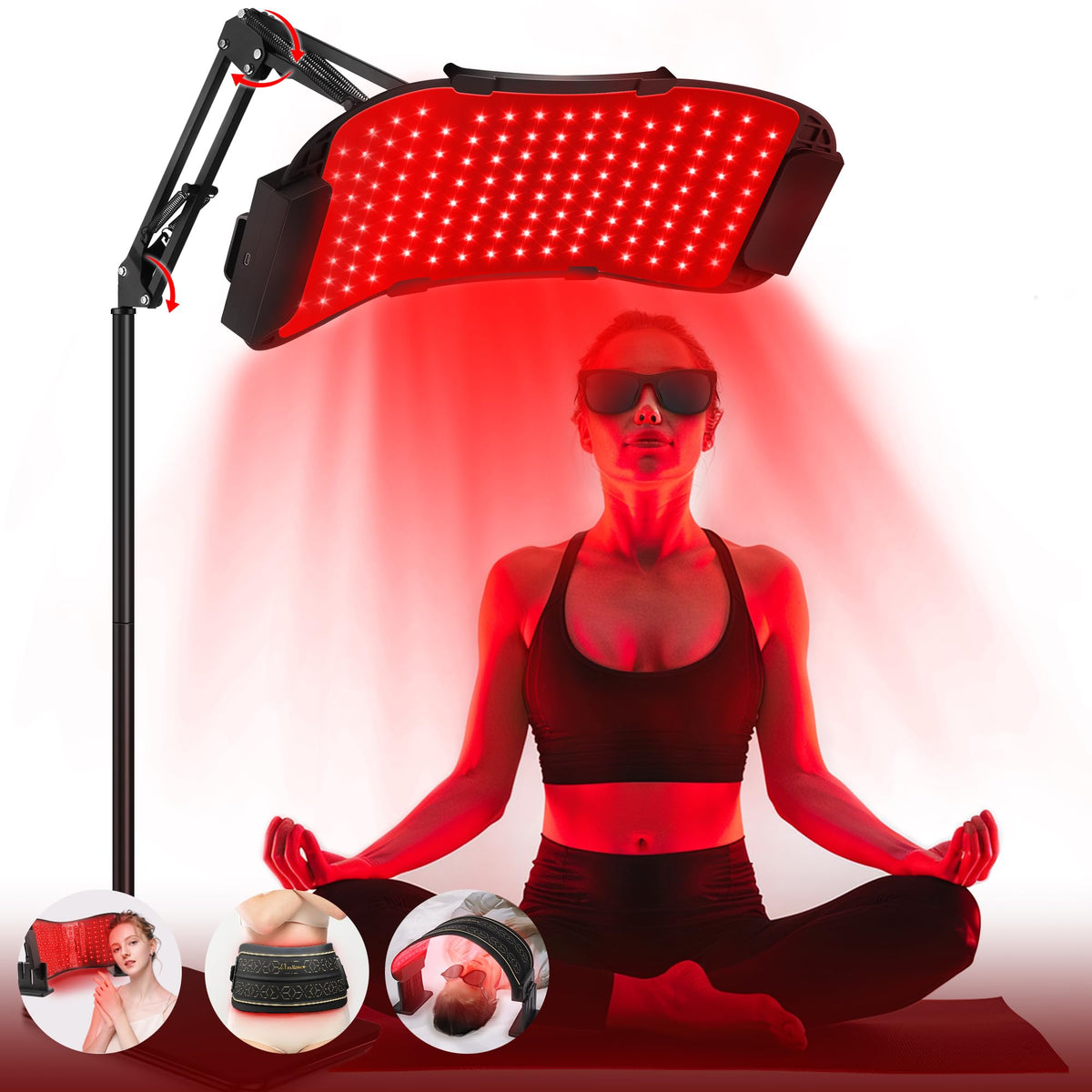 LuxRenew Max red-light therapy mask for full-face treatment at home, soothing and rejuvenating complexion.