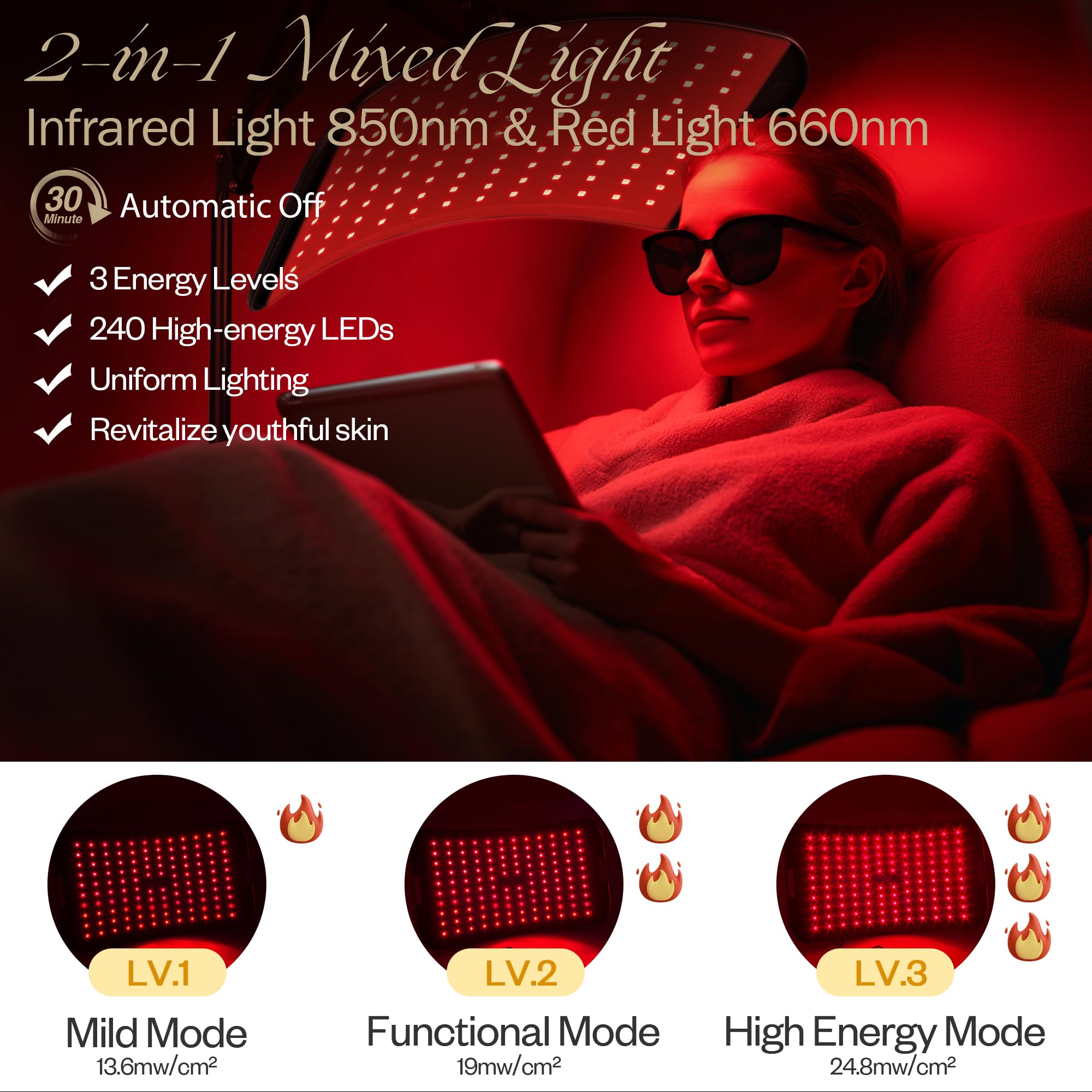 LuxReyan atomization function releasing nano oxygen for enhanced hydration.