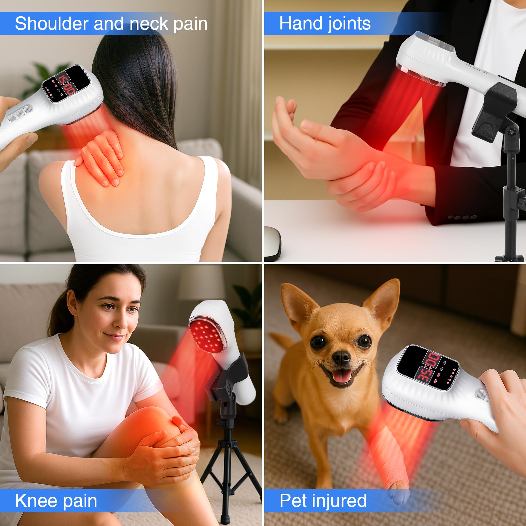 LuxReyan red light therapy device used for pets for gentle support