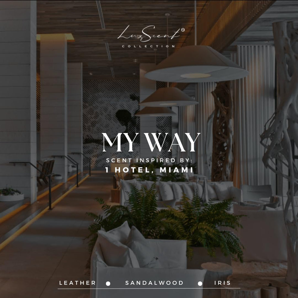Luxscents Collection My Way base notes amber and musk for lasting scent