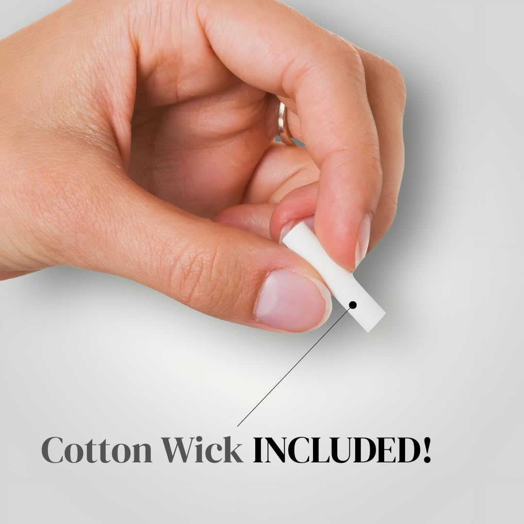 Luxscents Collection My Way diffuser installation shows cotton wick for easy scenting