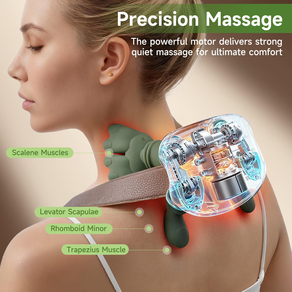 Luxulist neck massager uses soft silicone surface for skin-friendly sessions.
