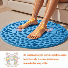 Luzly foot mat close-up of massage bumps delivering targeted reflexology stimulation.