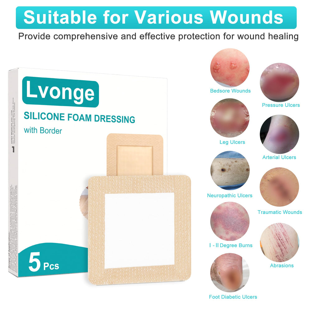 Individually wrapped Lvonge dressings highlighting hygiene and portability.