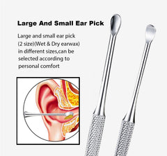 Lxshunlifa stainless steel ear spoon set for gentle wax removal at home.
