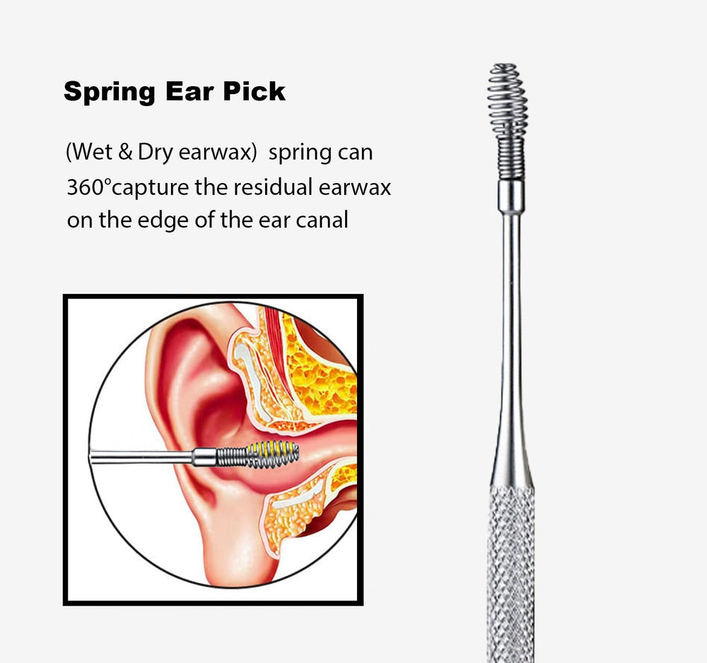 Lxshunlifa spiral spring tool for precise, safe ear cleaning.