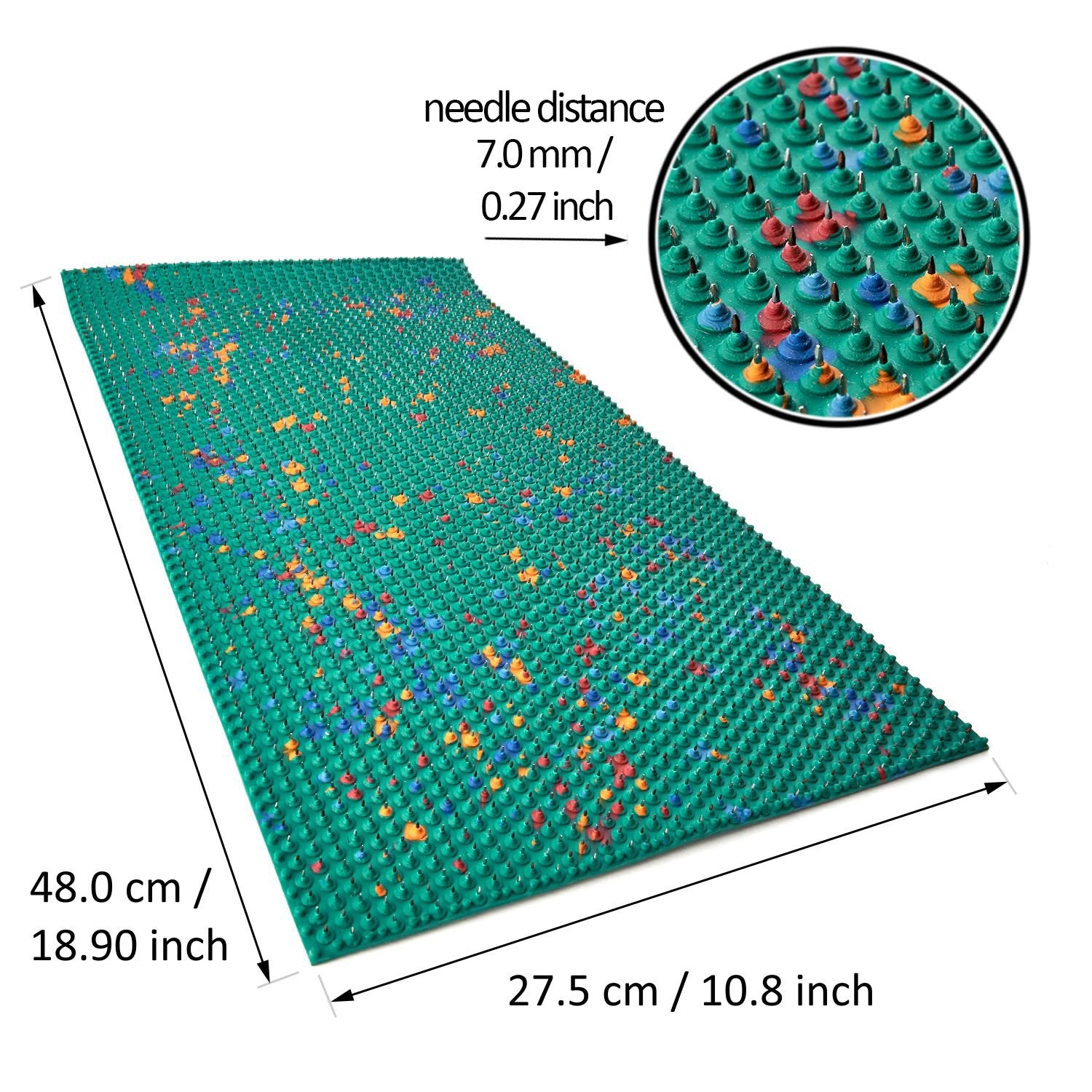 Lyapko big acupressure mat targets back and shoulders for tension relief.