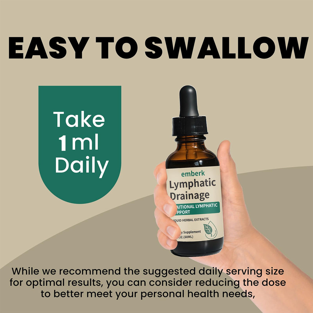 Lymphatic Drainage Drops bottle beside dandelion and calendula herbs.