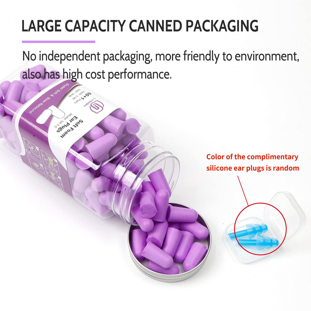 LYSIAN foam earplugs reduce background noise for focused study.