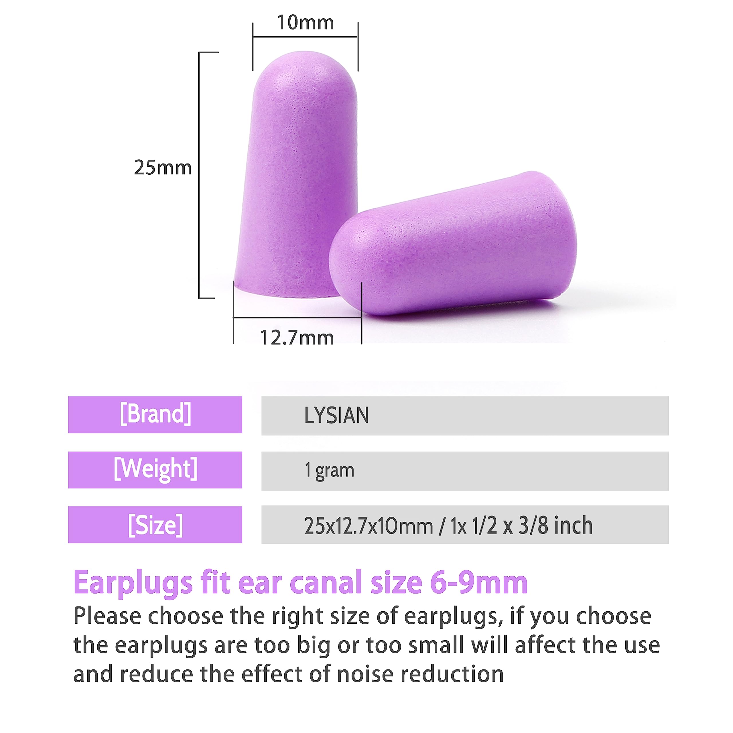 LYSIAN earplugs suitable for sleep, study, work, and loud events.