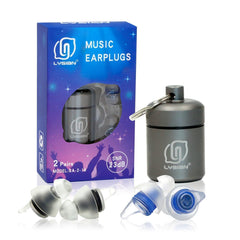LYSIAN high-fidelity ear plugs for concerts reduce noise while preserving music clarity.