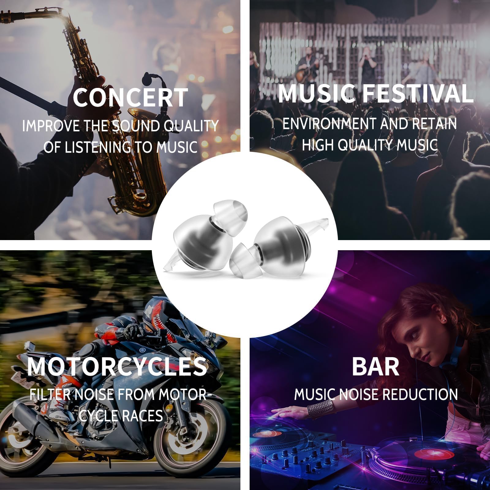 Ideal for moderate noise at concerts, clubs, and festivals.