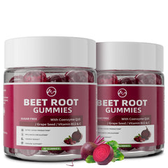 M inch Beet Root Gummies label highlights an 8-in-1 formula for energy support