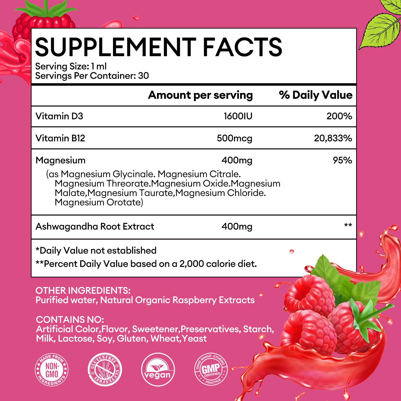 Bottle displays 30 servings for long-lasting value of M inch drops.