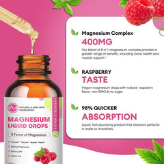 M inch Magnesium Liquid Drops being poured for easy dosing.