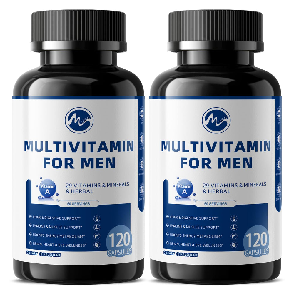 M Inch multivitamin for men bottle front shows energy support